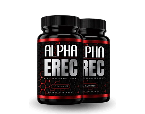 Two bottles of Alpha Erec, 30 gummies each, a 60-day supply