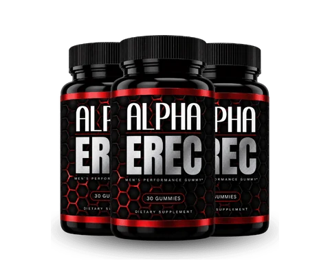 Three-bottle package of Alpha Erec, 90 gummies for 90 days