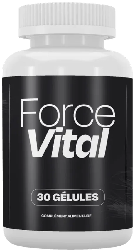 Flacon ForceVital de 30 gélules, complément alimentaire vitalité masculine à base de zinc, vitamine B3, maca et écorce de pin