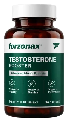 Forzonax bottle, 30 capsules, men’s vitality supplement with mucuna, one capsule a day