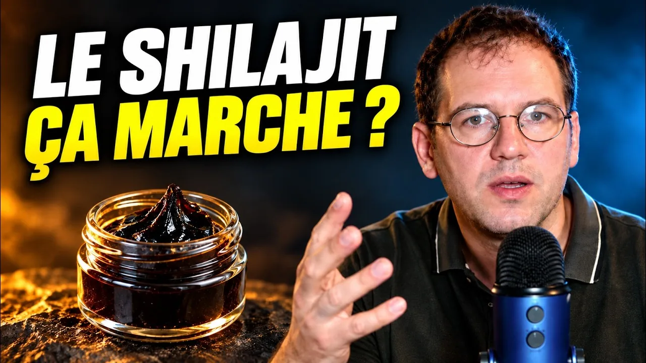 Shilajit, avis et études : le présentateur face caméra à côté d’un pot de résine noire, miniature de la vidéo
