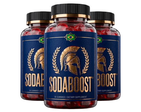 Three-bottle package of SodaBoost gummies, 90 days