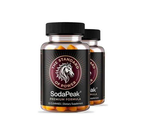 Two bottles of SodaPeak, 30 gummies each, a 60-day supply