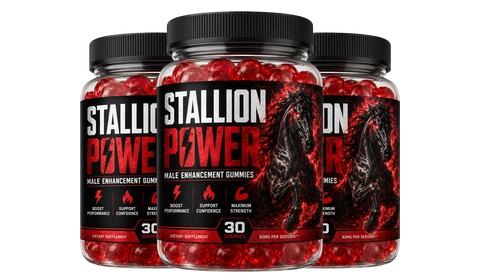 Stallion Power three-bottle package, 90 gummies, a 90-day supply with free shipping