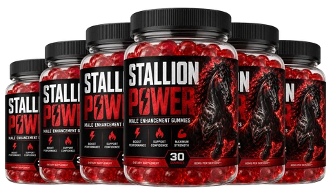 Stallion Power six-bottle package, 180 gummies, a 180-day supply at the lowest price per bottle